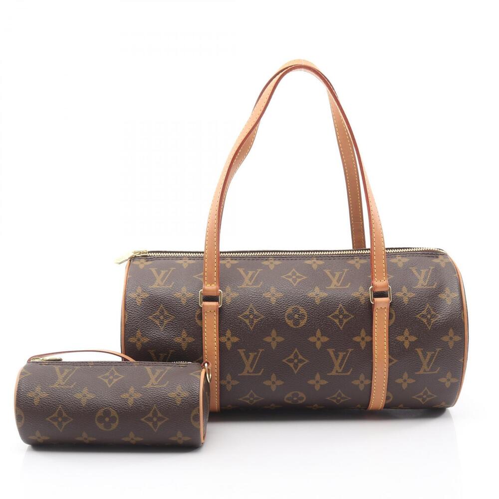 Louis Vuitton Papillon Handbag Canvas Leather Monogram Brown